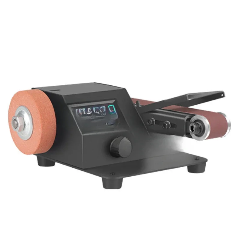 

Мини-вертикальная ленточная шлифовальная машина, шлифовальный станок, бесступенчатая регулировка скорости, многоугольный шлифовальный полировальный станок, точилка для ножей, 350 Вт