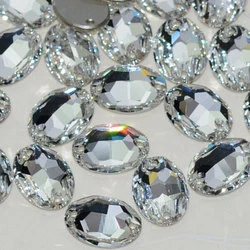 K9 Oval Crystal Sew On Rhinestone Needlework Glass Sewn Beads For DIY Dress and Shoe Decorations Stones for Garment Clothes