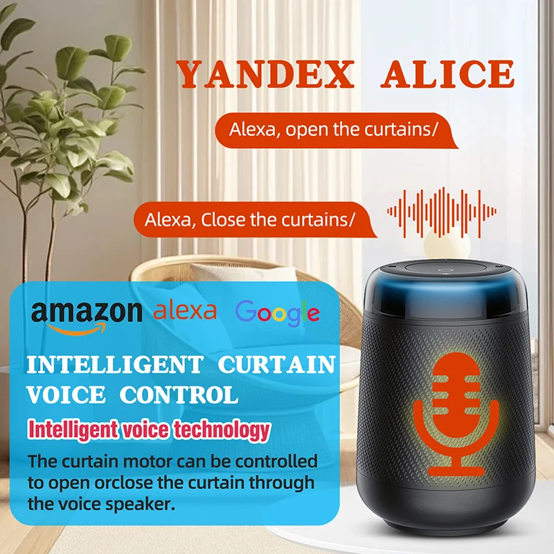 Newest tuya wifi Electric Smart curtain Motor Motorized System Customizable Track Rod Support Alice Alexa Google For Smart Home