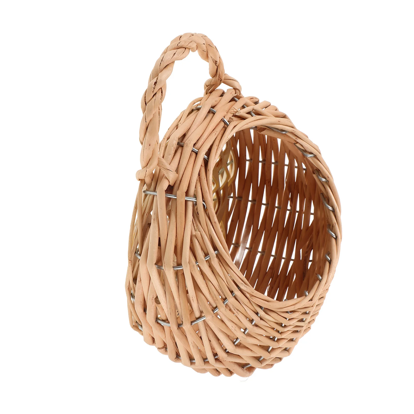 

Hanging Woven Flower Basket Rattan Wall Decor Storage Basket For Kitchen Home Plants Holder Indoor Garden Decorative