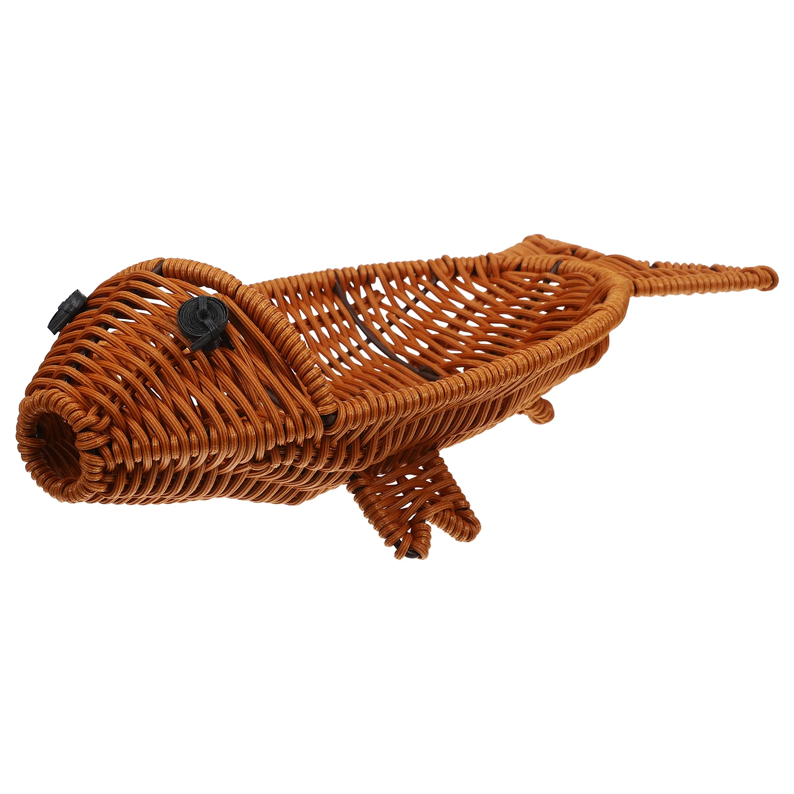 

Fish shaped Fruit Plate Imitation Rattan Food Trays Bread Container Kitchen Baskets Small Size Storage Solution Countertop Decor