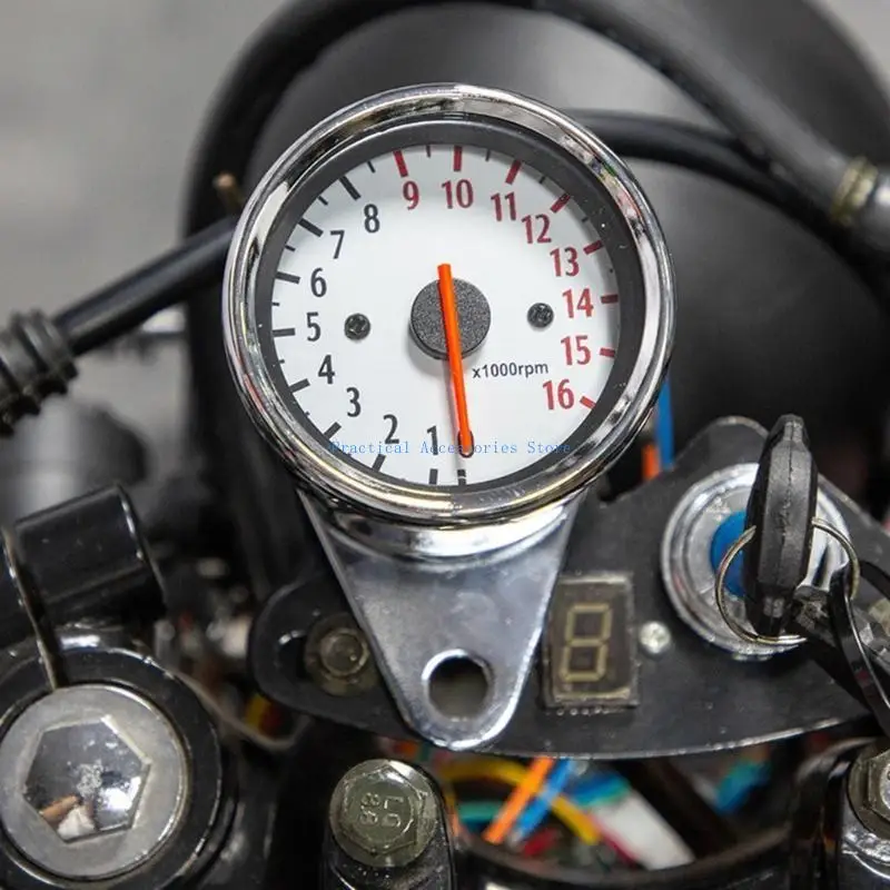 

U75E High Performances 1.6W Motorbike Tachometer Counter Tach, Easy to Read Electronic Pointers Display for Engine Monitoring