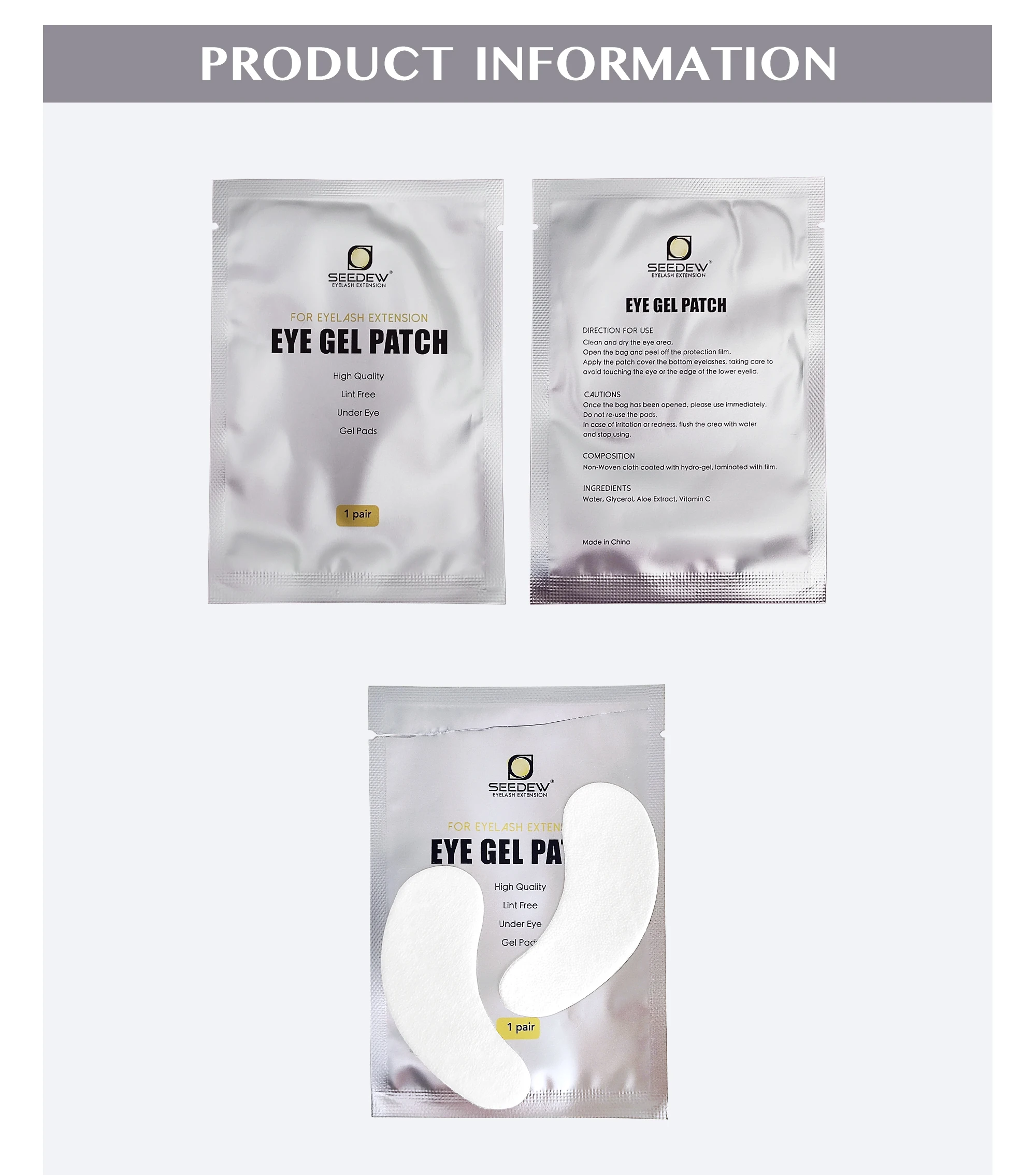 SEEDEW 100 ペアコンフォートアイジェルパッチまつげパッド下まつげエクステンション紙ステッカー