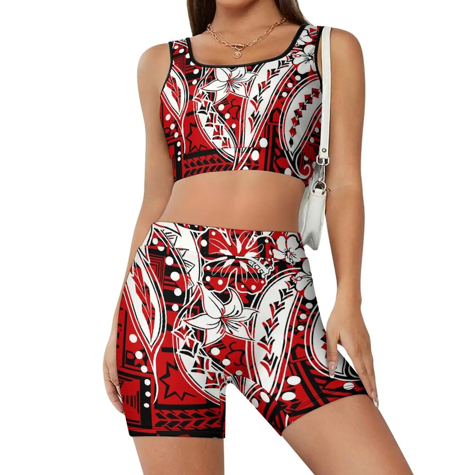 Pacific Island Women'S Yoga Dress Set Sleeveless Bodice High-Waisted Shorts Custom Made In Traditional Polynesian Art Print