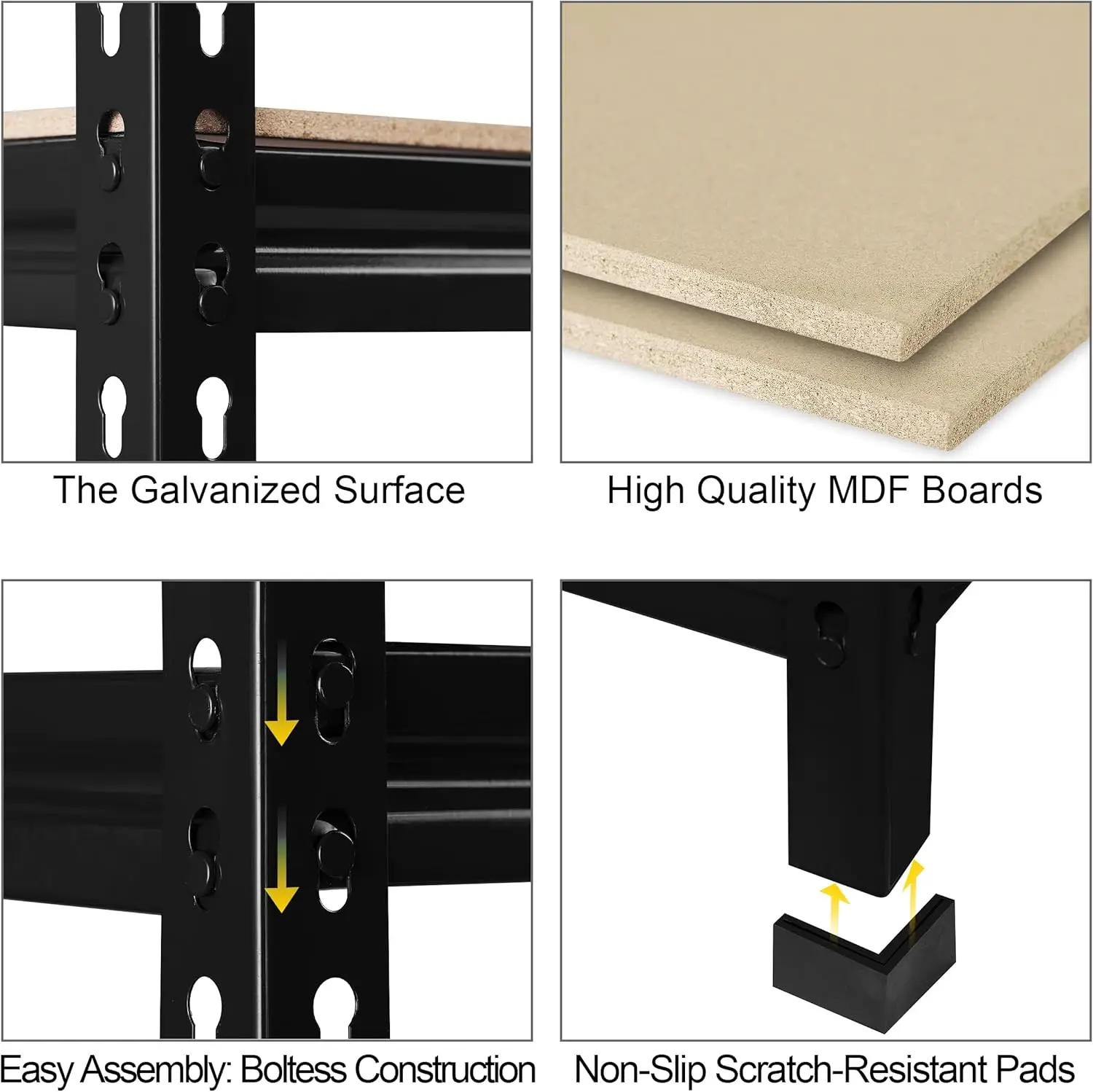 Estantería ajustable de 5 niveles para almacenamiento de garaje, unidad de estantería de Metal resistente para despensa de almacén