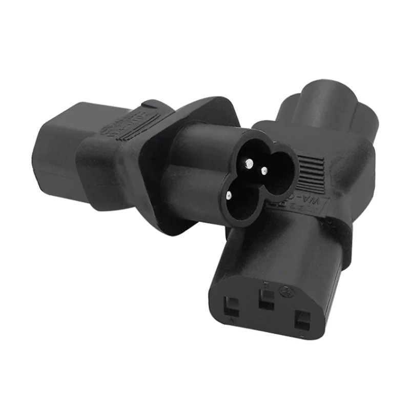 Black PVC Copper 2.5A/10A 250V IEC320-C6 to C13 Plug Socket Converter Male to Female PDU UPS Cabinet Server Conversion Plug