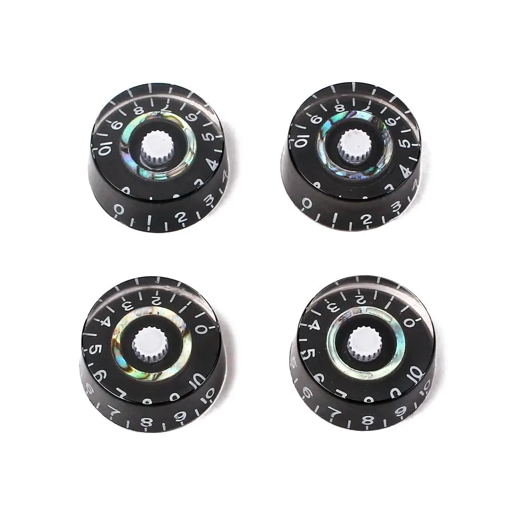 4pcs Black & Shell Design Speed Knobs for Guitar Parts #1