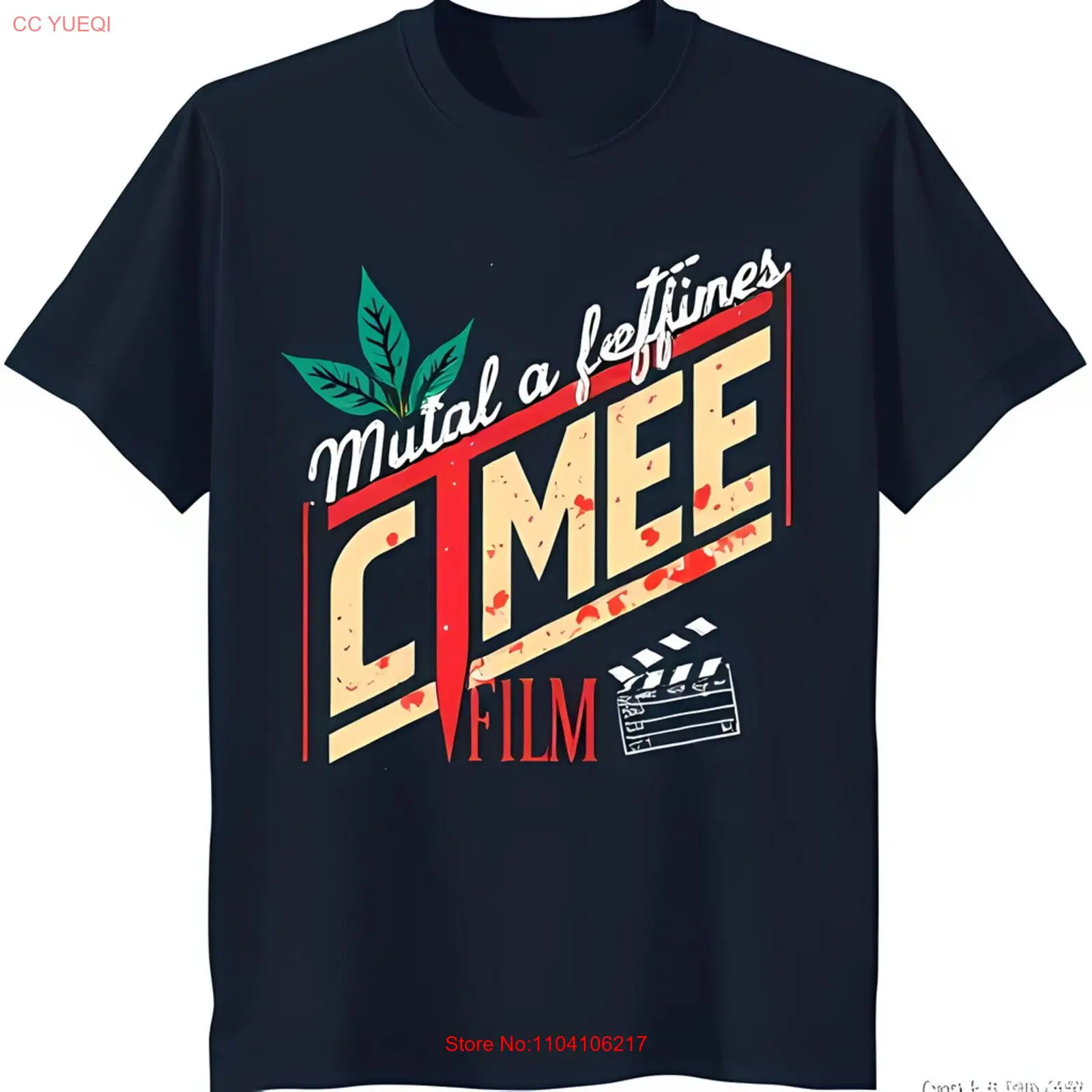 Bold Graphic Clapperboard T-Shirt 'Mutal a feffines' & 'CMEE FILM' Design on