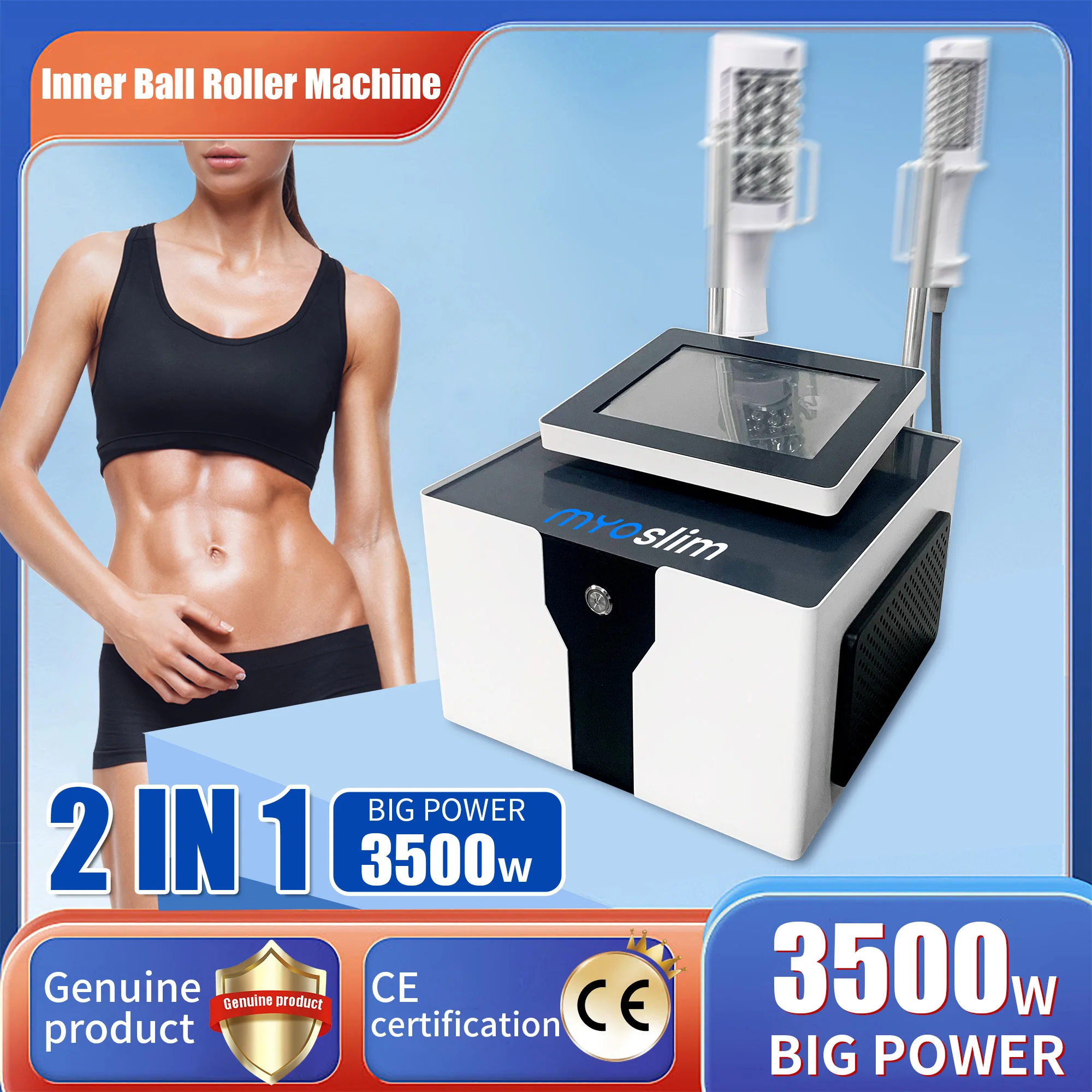 

portable MYOSLIM Powerful Inner Ball Roller Machine Body Massage RF Fat Burning Lymphatic Drainage Instrument for Commercial