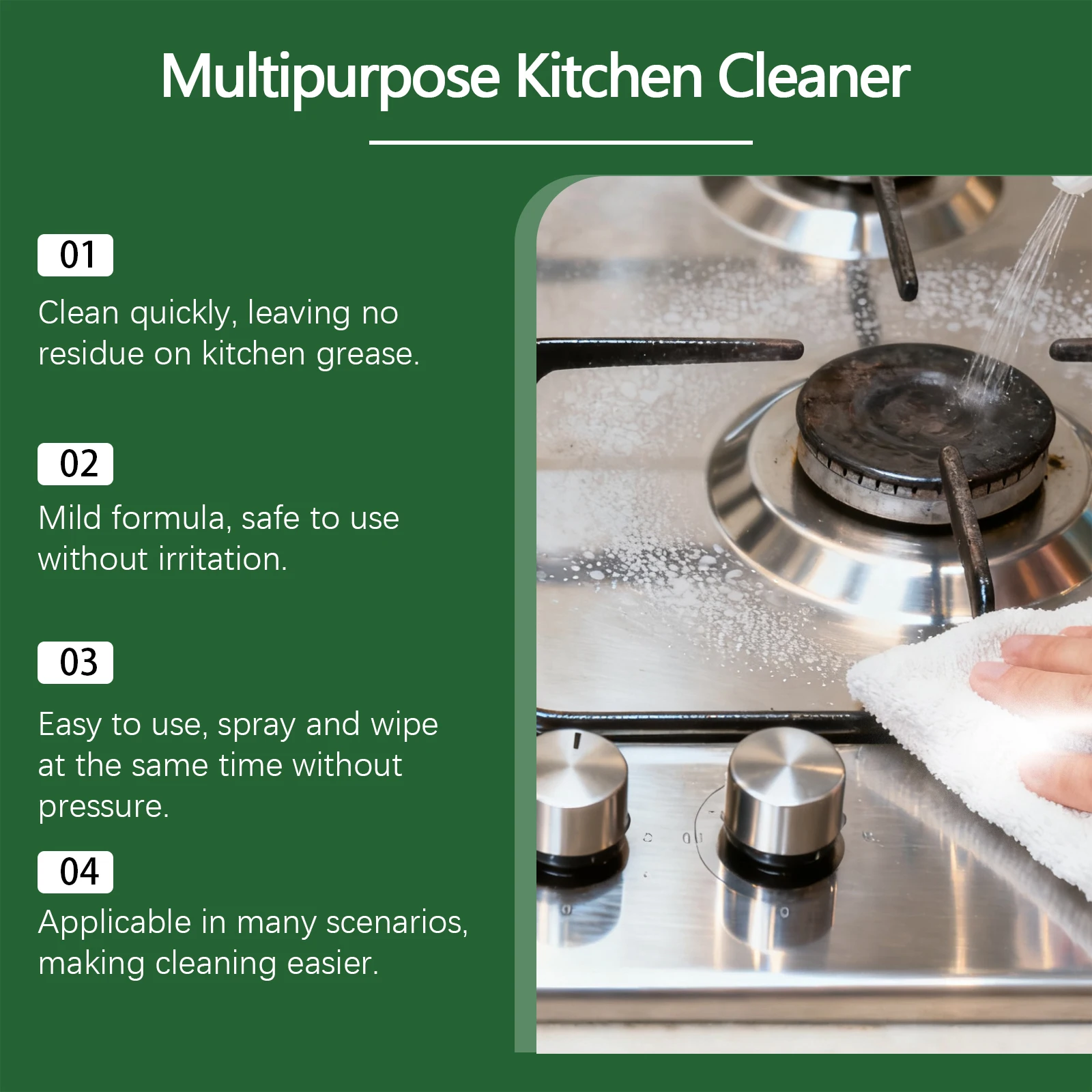 Kitchen Grease Cleaner Spray Powerful Dissolve Stubborn Oil Stains Deep Cleansing Multi-Purpose Dirt Degreaser Cleaning Agent