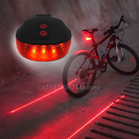 Beam Bike Logo Waterproof Rear Bicycle Tail Light 2 Laser+5 LED Red Lamp 4 Flashing Model Night Safety Warning Accessory