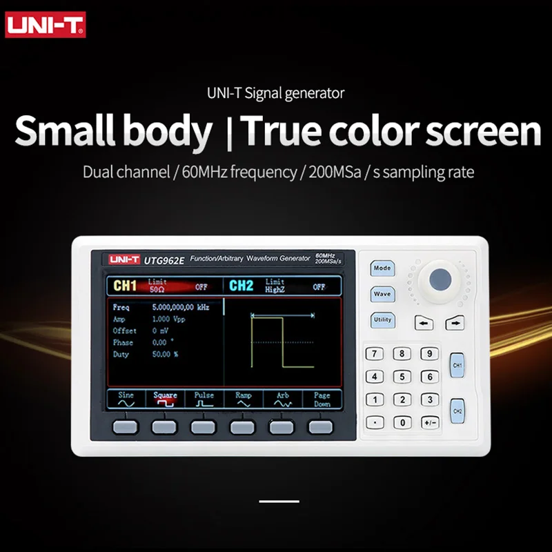 Imagem -02 - Uni-t Utg932e Utg962e Função Arbitrária Waveform Generator Fonte de Sinal Dual Channel 200 ms s 14bits Frequency Meter 60mhz
