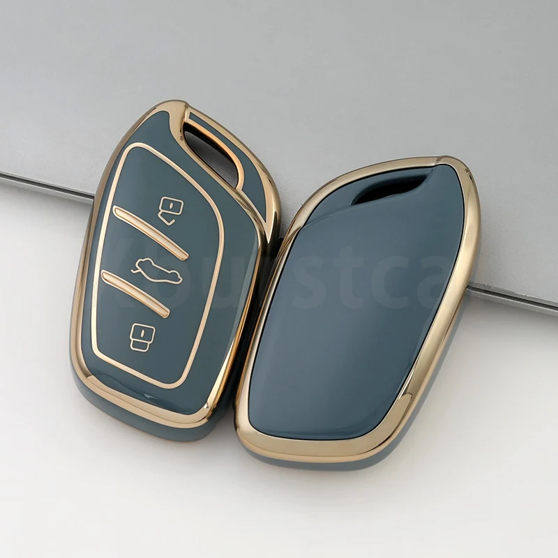 الذهب حافة بولي TPU سيارة قذيفة فوب ل Roewe RX5 I6 I5 RX3 RX8 ERX5 MG5 Saic MG ZS EV MG6 EZS HS EHS 2019 2020 غطاء حافظة مفتاح بعيد