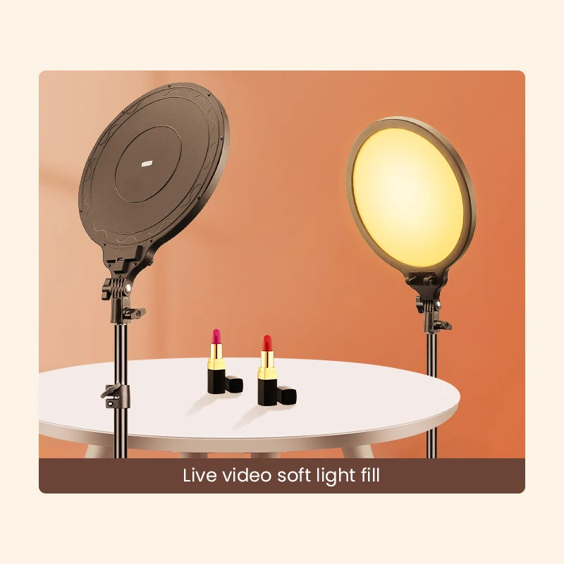 

LED Video Camera Light Round Lamp With Display 3000k-6000K Dimmable Studio Lamp Vlog Fill Light for Live Stream Youtube