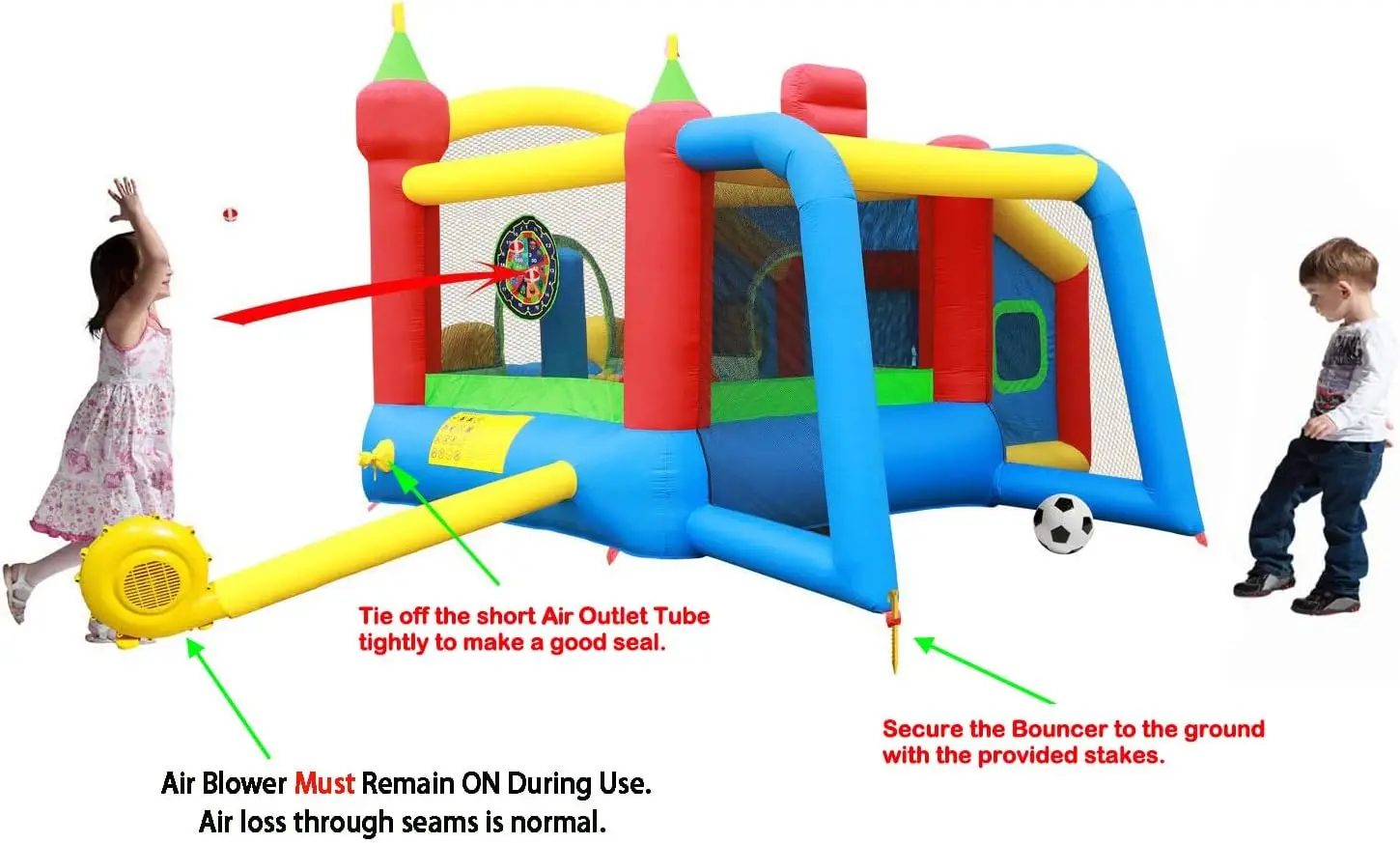 Jumping Castle Slide com ventilador para crianças, Bounce House, Bouncer with Ball Pit