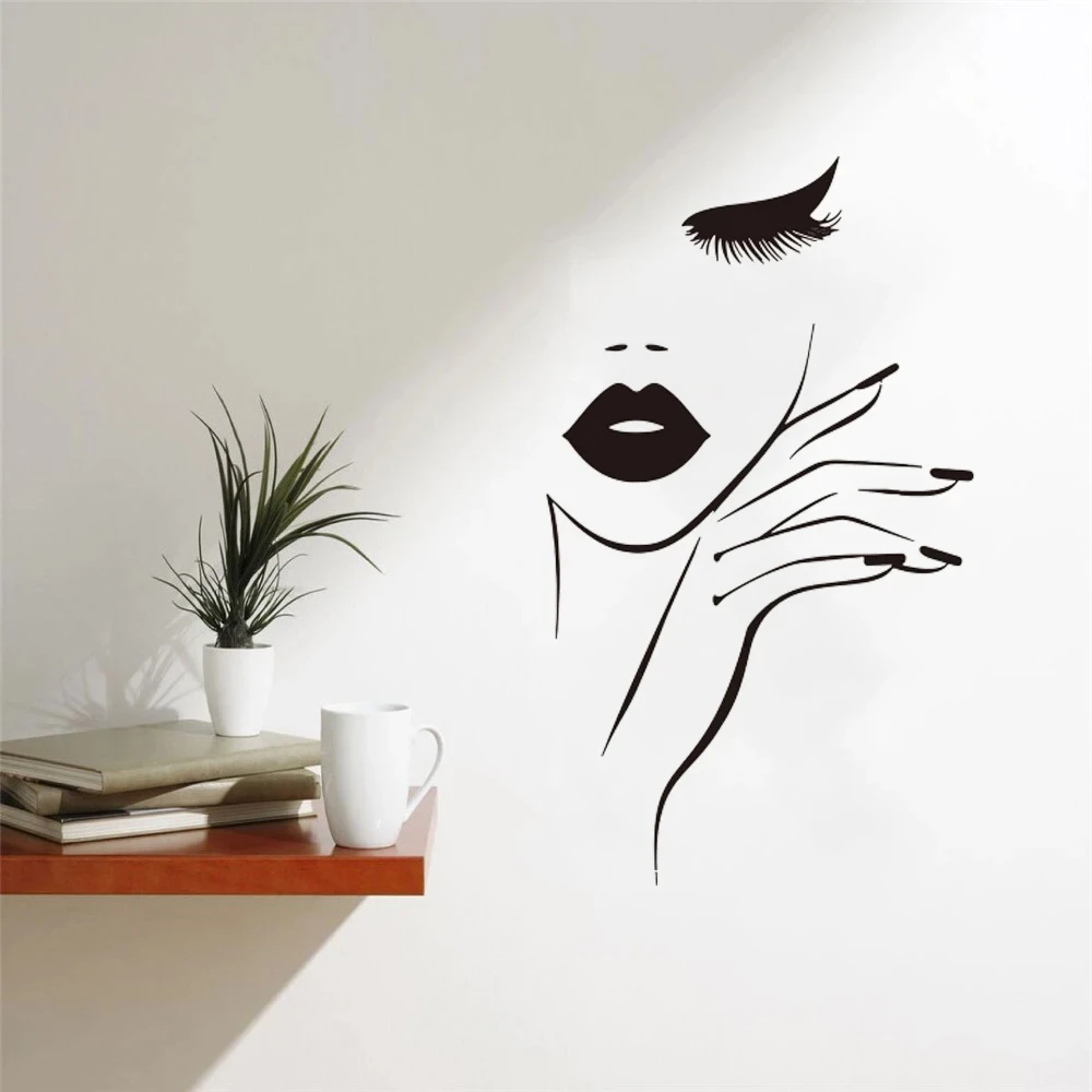 Nail Salon Wall Sticker, Beauty Salon, Eyelashes, Salon,Home,Window Decoration,Self Adhesive And Detachable