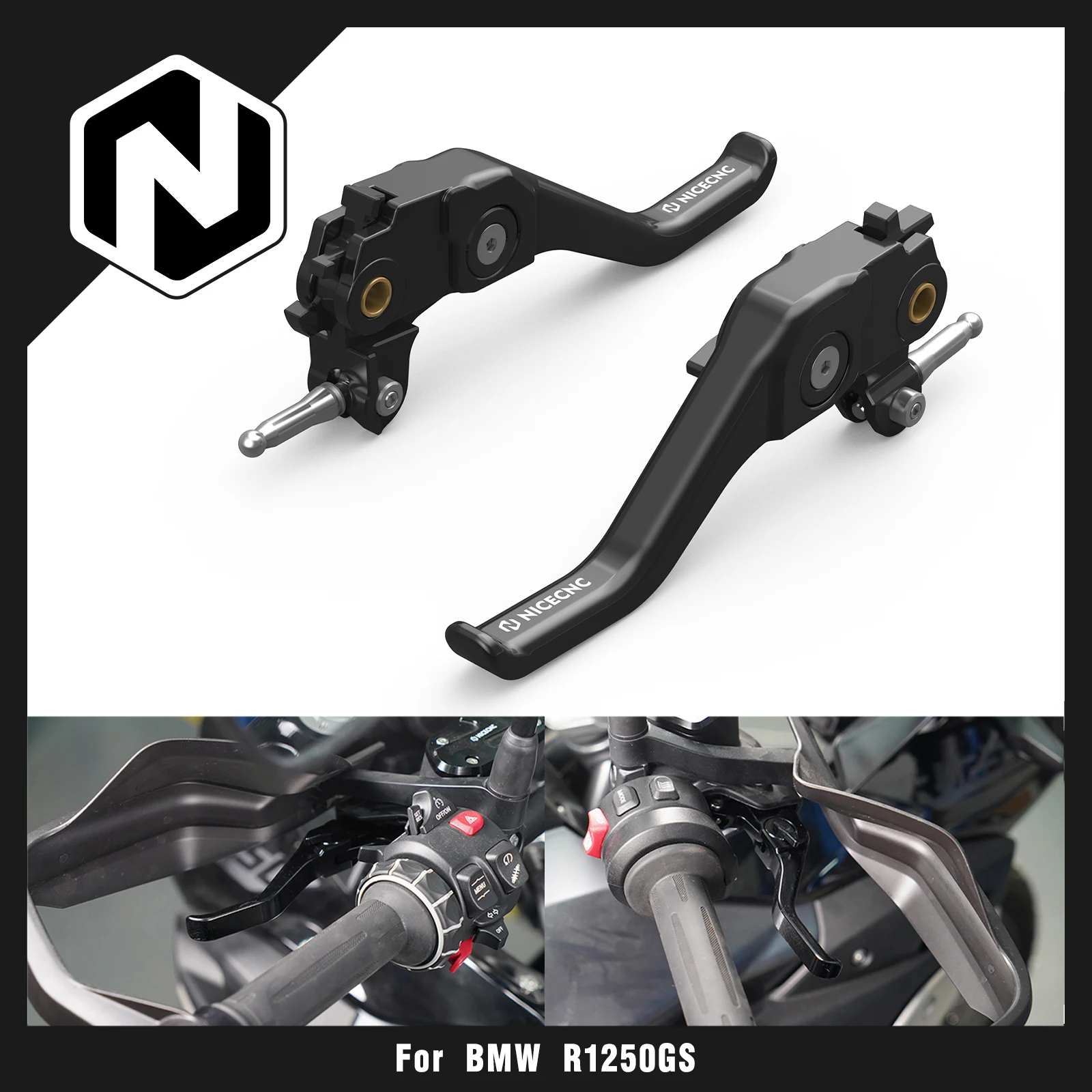 NICECNC Motorcycle Shorty Brake Clutch Lever for BMW R1250GS 2018-2023 R1250GS Adventure 2018-2024 R1200GS 13-18 R1200GSA 14-18