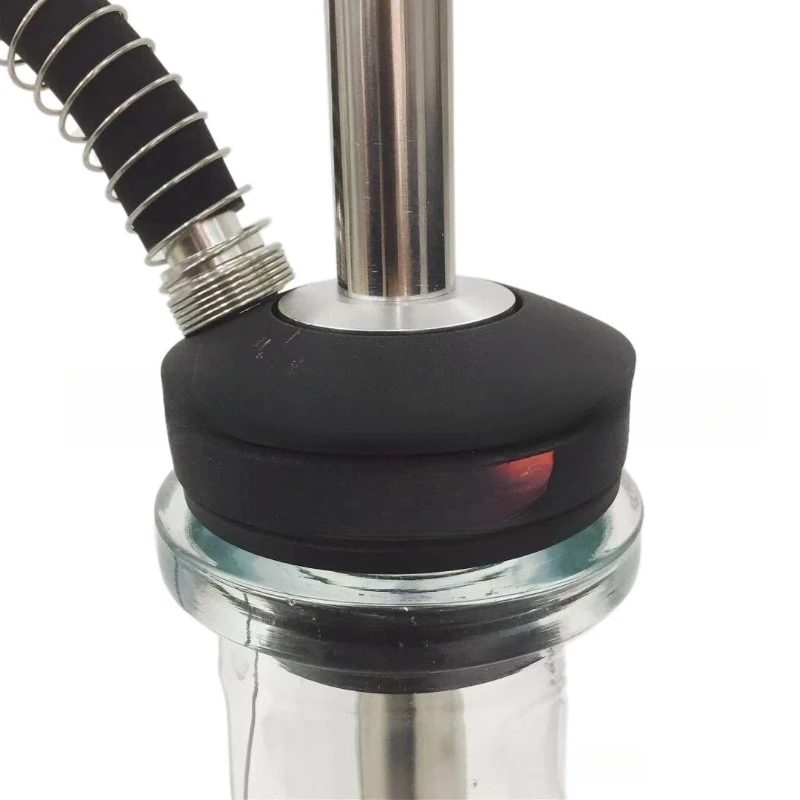 

Factory stainless steel large single silicone hose softsmoke glass hookah