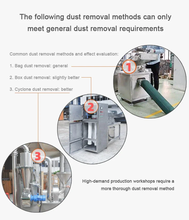 Nowa maszyna do mielenia proszków ze stali nierdzewnej, pulverizator i młyn do przemysłu spożywczego, rozdrabniacz do przypraw, wzór plastikowy