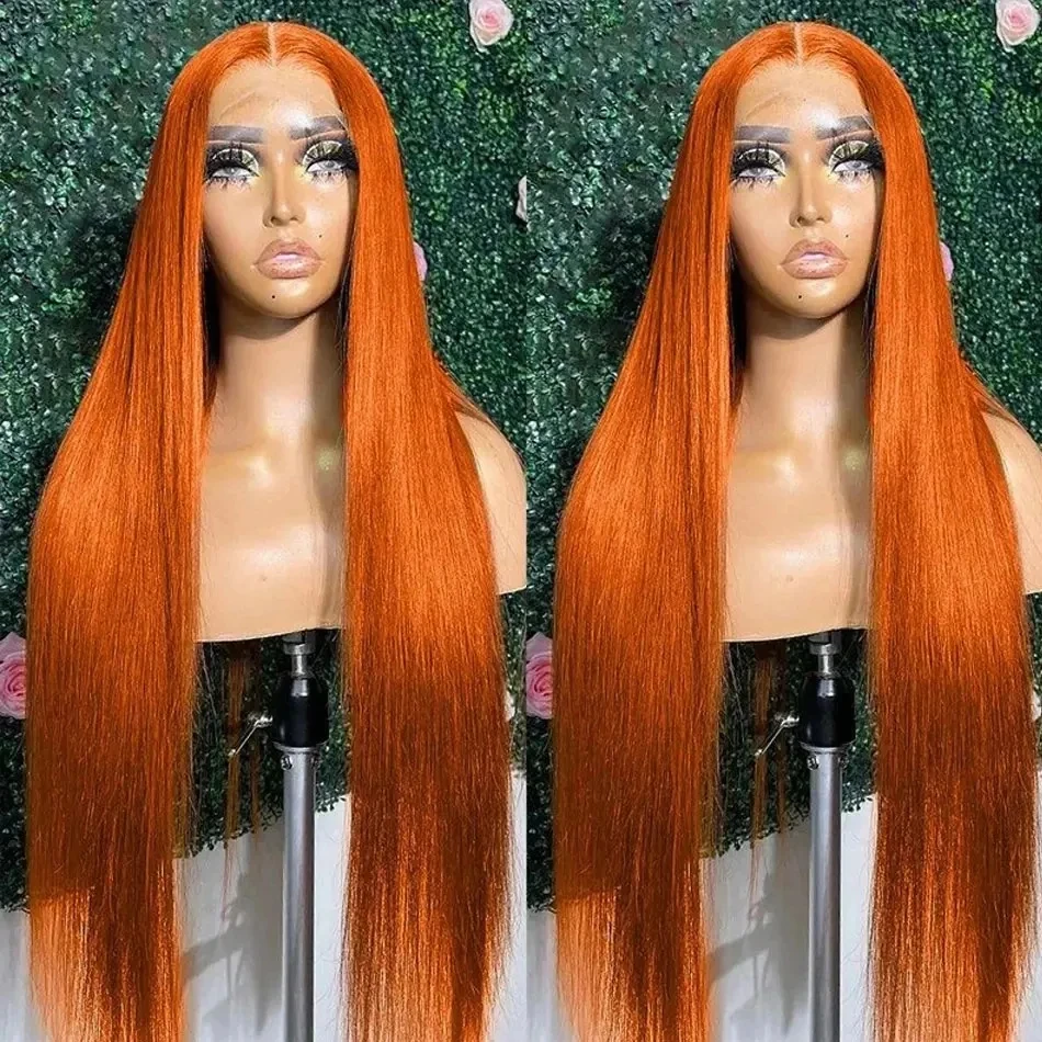 Silkwave Orange Ginger Lace Front Wigs Human Hair For Women Straight 13x4 13x6 Hd Lace Frontal Wig Colored Pre Plucked Brazilian image 4