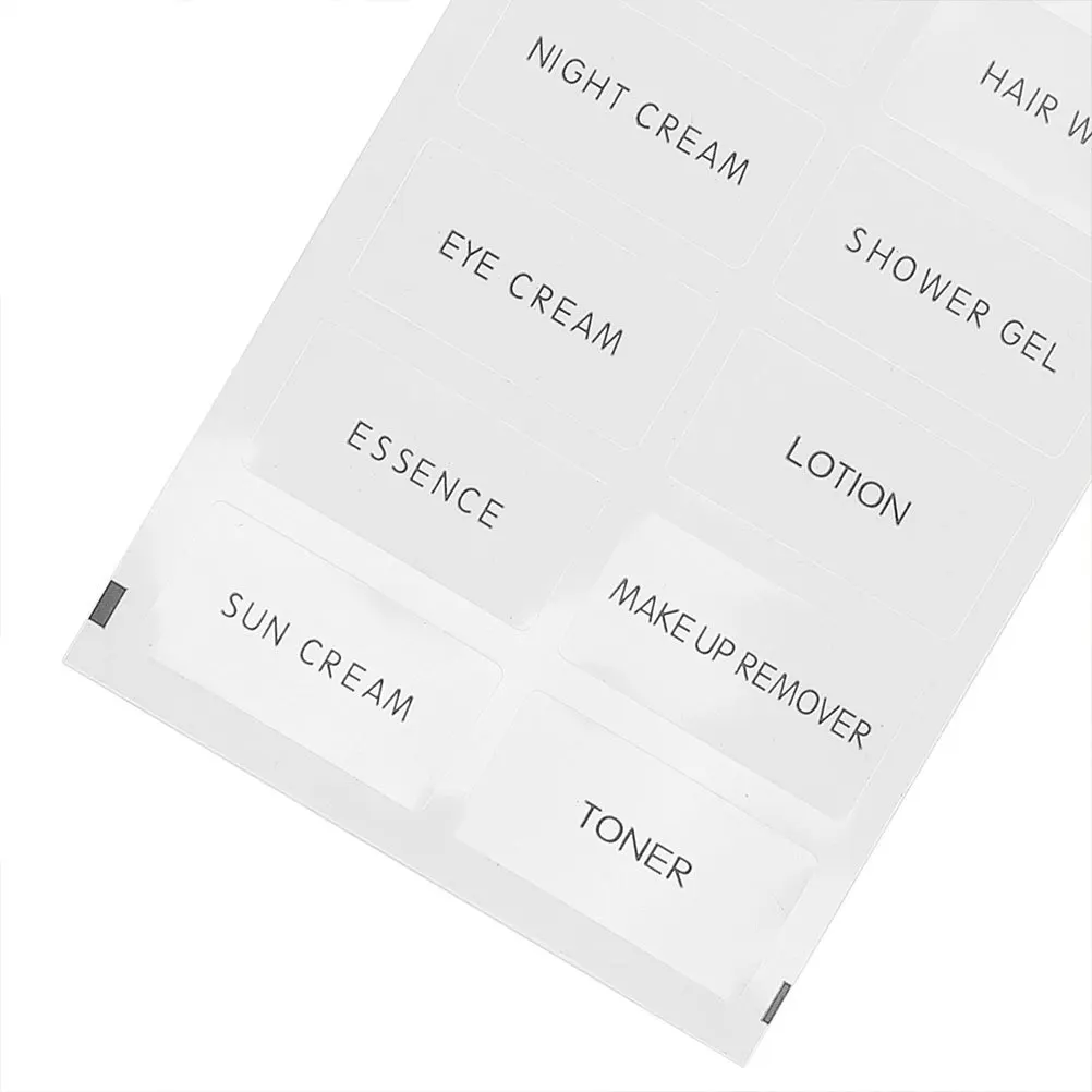 20 ورقة من ملصقات الزجاجات القابلة لإعادة الملء، ملصقات أدوات الزينة الشفافة للسفر لوشن شامبو وبلسم تنظيم مستحضرات التجميل والعناية بالبشرة #4