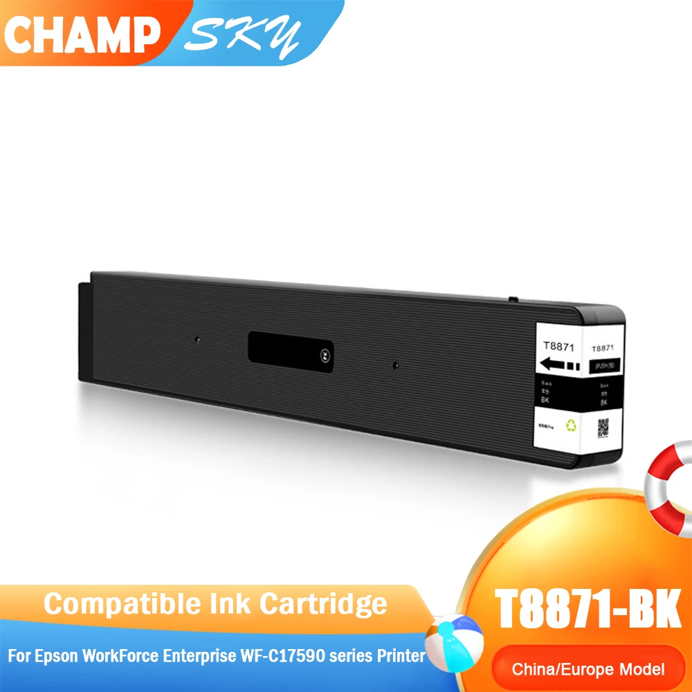 Champ Sky For T8871 T8872 T8873 T8874 Premium Compatible Ink Cartridge For Epson WorkForce Enterprise WF-C17590 Series Printr