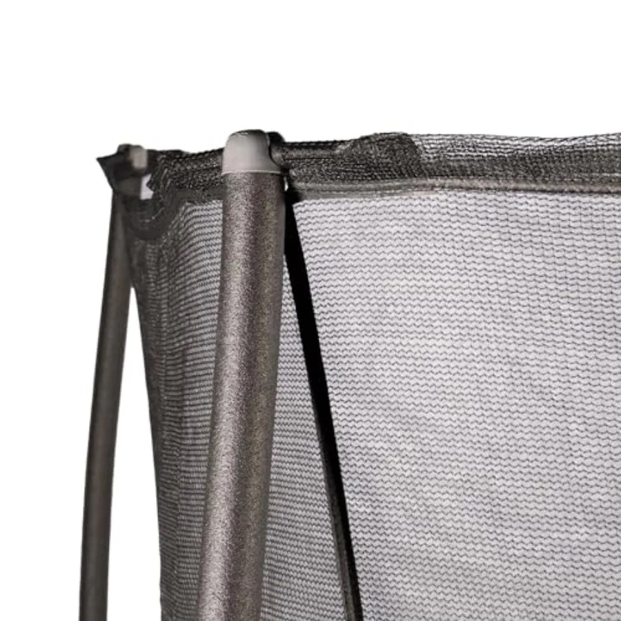 ترامبولين دائري بطول 14 قدمًا ونظام غلاف مع إطارات فولاذية مجلفنة وسعة 200 رطل للبالغين مثالي للظهر