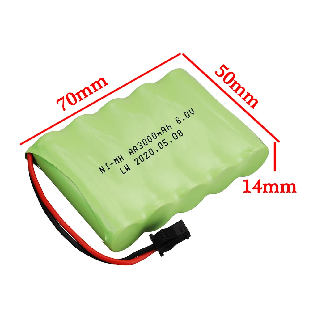 Aktualizacja 6V 3000mah NI-MH akumulator SM/JST/Tamiya wtyczka do zabawek Rc samochody czołgi ciężarówki roboty łodzie pistolety AA * 5 6v bateria