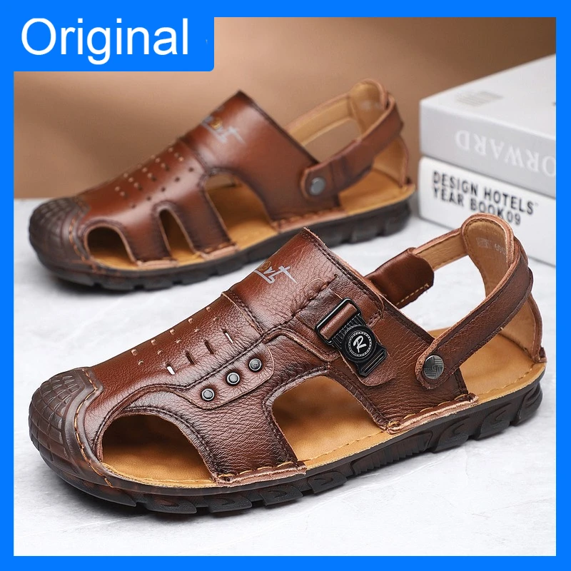 

Мужские сандалии Baotou, модные, мягкие, удобные, летние, для активного отдыха, быстросохнущие, дышащие, повседневные прогулочные сандалии