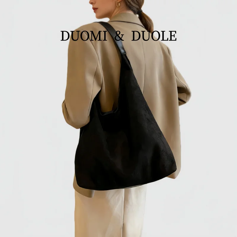 

Vintage Leather Shoulder Bag for Women Large Capacity Tote Handbag Pure Color Casual Commute Crossbody Bag Fall Winter Fashion