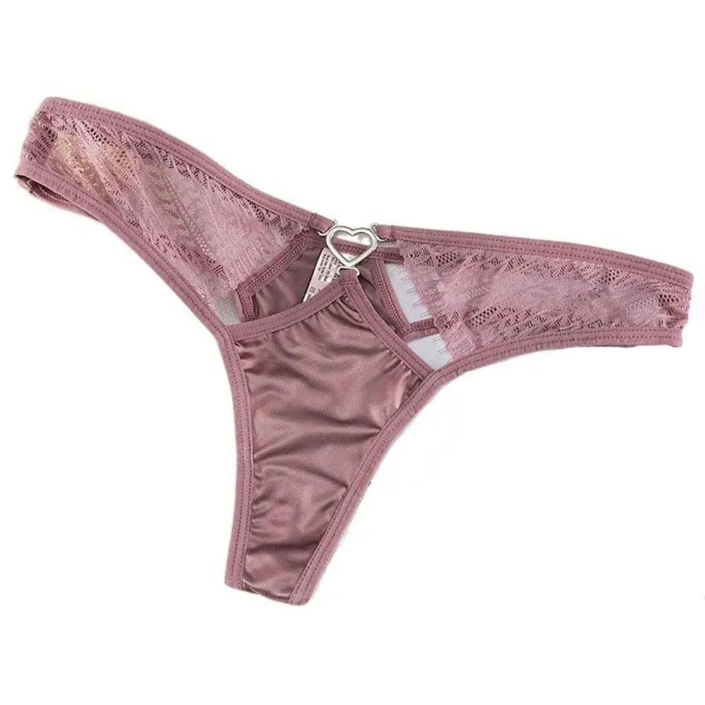 

Soft Seamless Low-waist Underwear Love Heart Solid Color Lace Panties Briefs Female Lingerie Women Thong