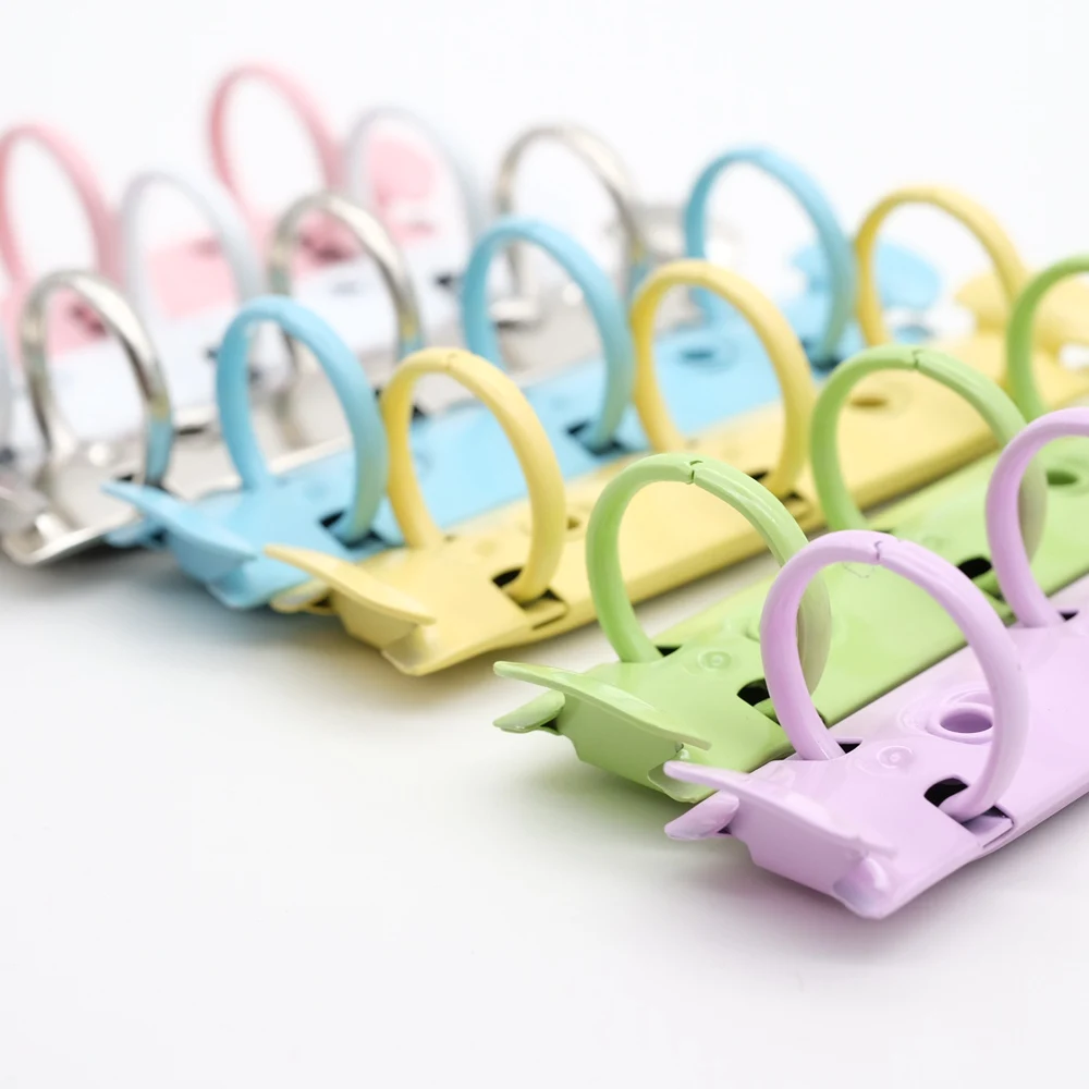 A8 Colourful Metal Spiral binder Loose-Leaf Notebook Clip 3-Rings Mini Clip