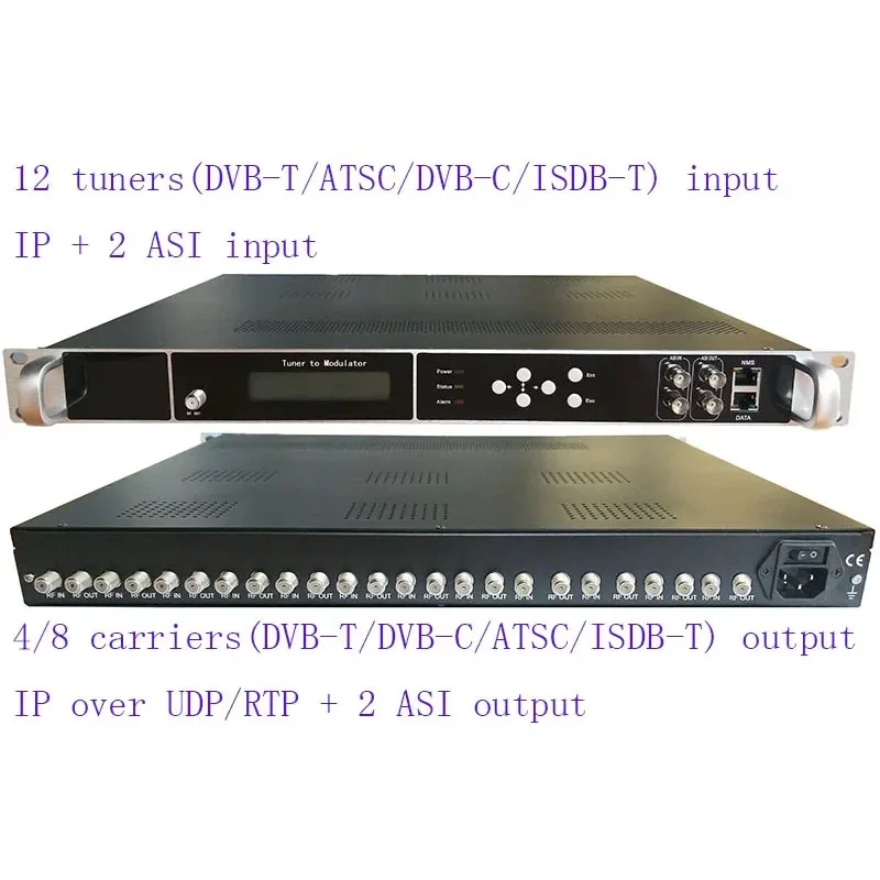 

12 way dvb-s2/S to DVB-T catv modulator, 12 way DVB-T RF tuner to DVB-T RF modulator for hotel/school/prison