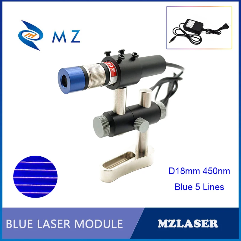 

High Stability Compact Adjustable Focusing D18mm 450nm 150mw Blue 5 Lines DOE Lens Laser Diode Module Industrial Grade