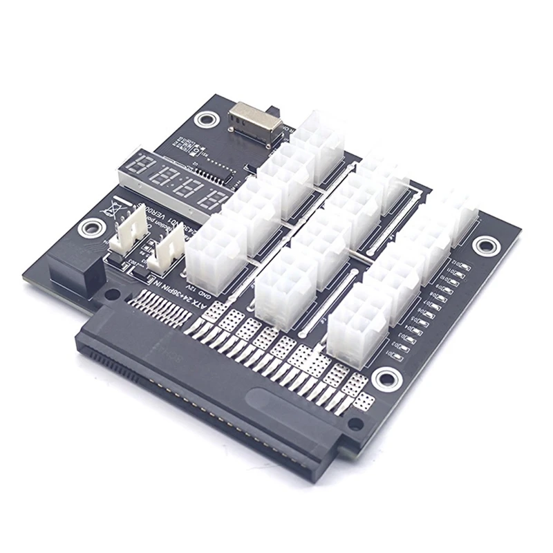 Mining Breakout Board 12Port 6Pin Power Supply Module Board With LED 4Pin Cable For Dell PSU Server 750W 1100W 1600W