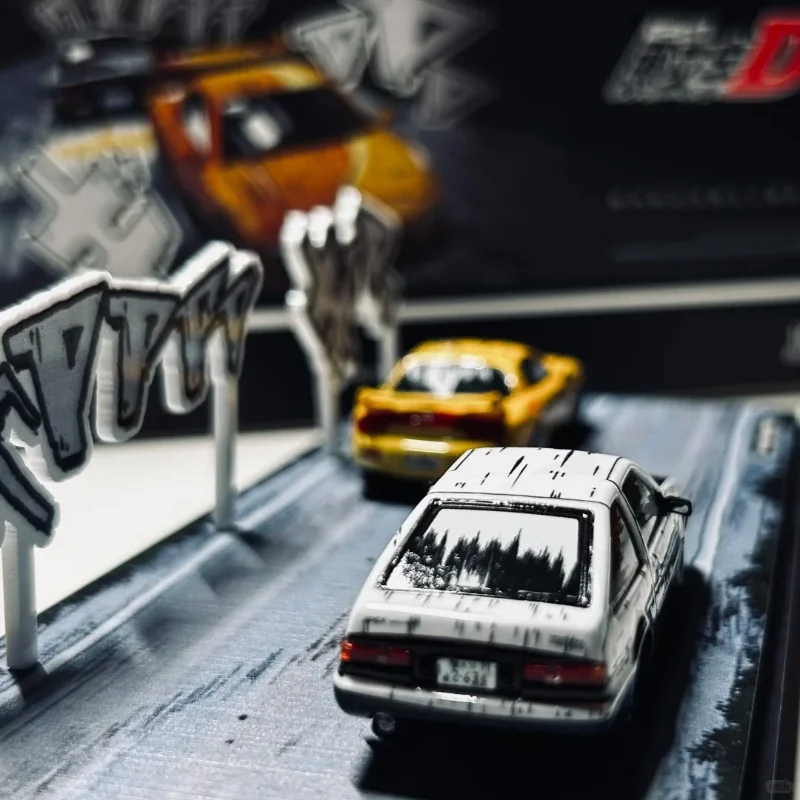 在庫あり 新品 タイムマイクロ 1/64 AE86 RX-7 頭文字D 漫画カラー ダイキャスト合金 コレクション デコレーション オーナメント モデルカー おもちゃ