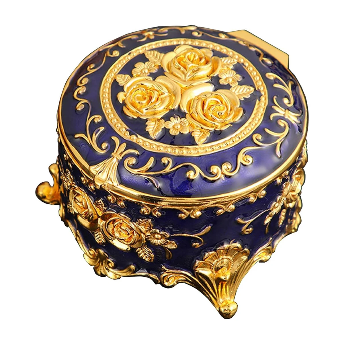 Nordic Exquisite Rose Jewelry Box Retro Home Enamel Color Jewelry Box Creative Desktop Jewelry Storage Box