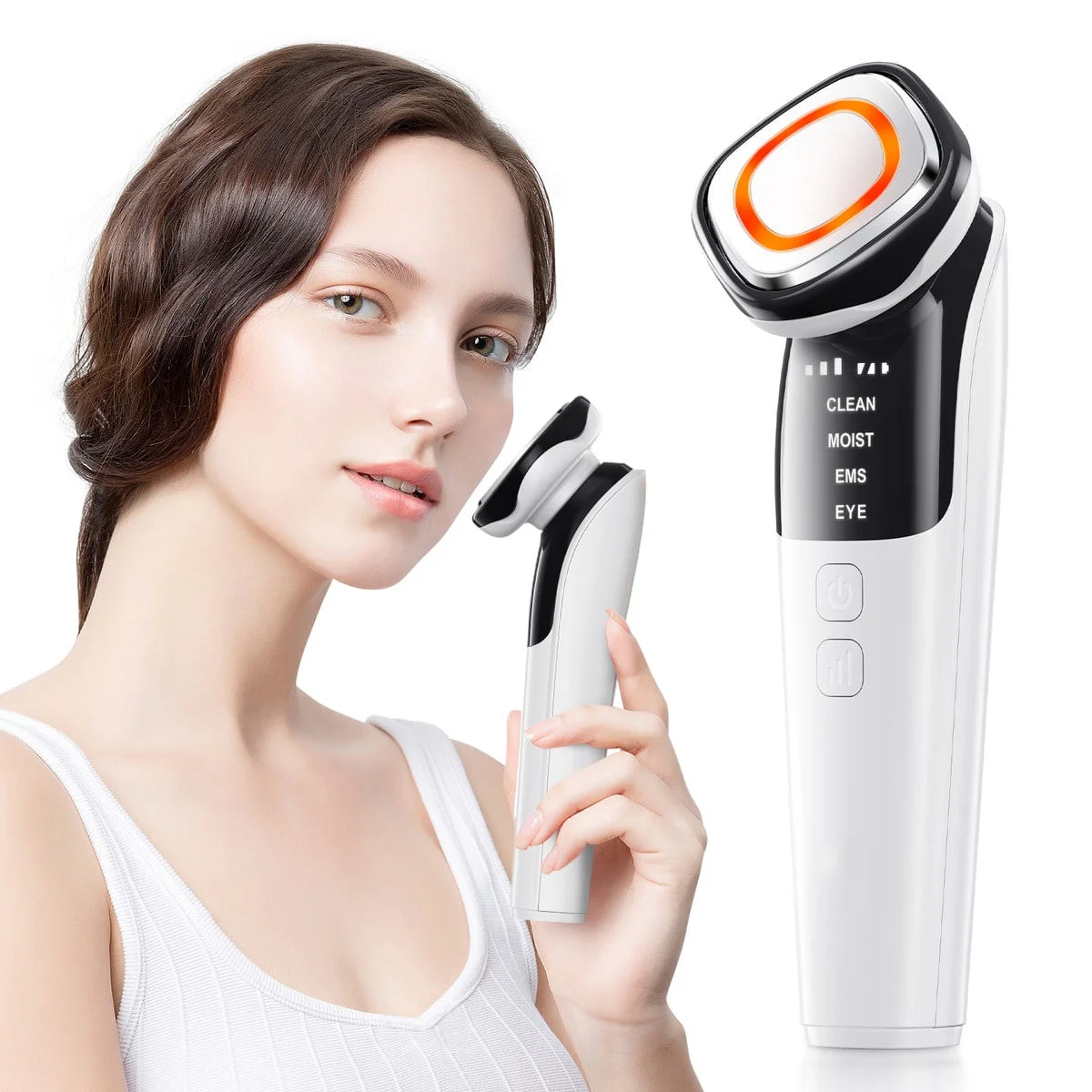 2025 Nuevo masajeador de estiramiento facial Microcorriente Cuidado de la piel Dispositivo de belleza de compresión caliente