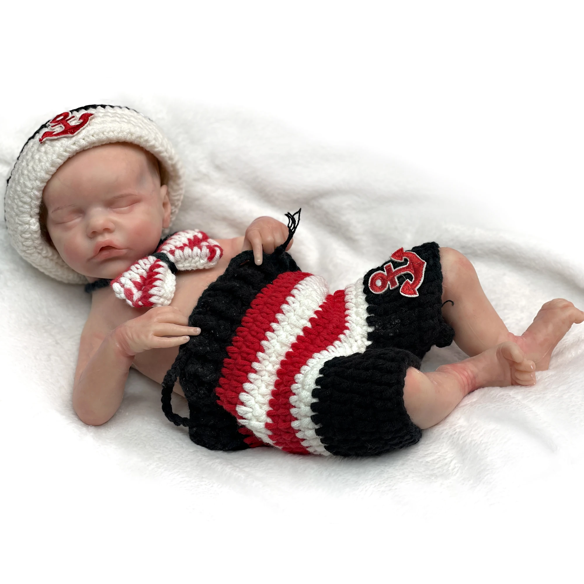 18 Inch Twin A Bebe Silicone Doll Handmade Realistic Newborn Painted Rebirth Doll Hand Soft Newborn With Fashion Pirate Clothes