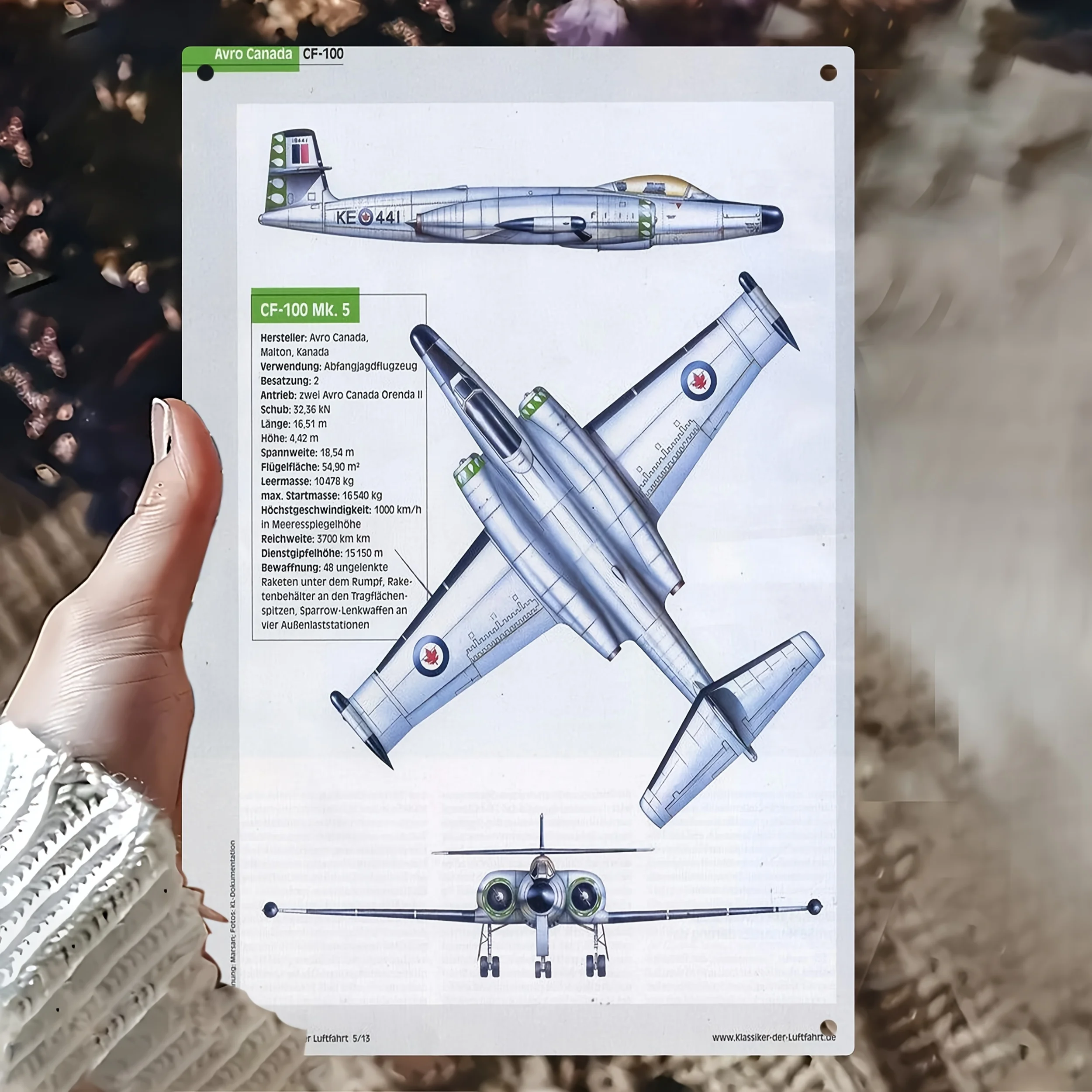Vintage Canadian Forces CF-100 Canuck Metal Tin Sign - Retro Aircraft Profile Wall Art, Dust-Proof & Iron Material, Perfect for