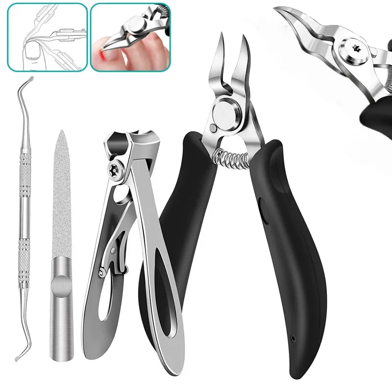 

4Pcs Professional Toe Nail Clippers Manicure Pedicure Cutters Nippers Podiatry Claw Cutter Cuticle Scissors Cut Toenails Tools