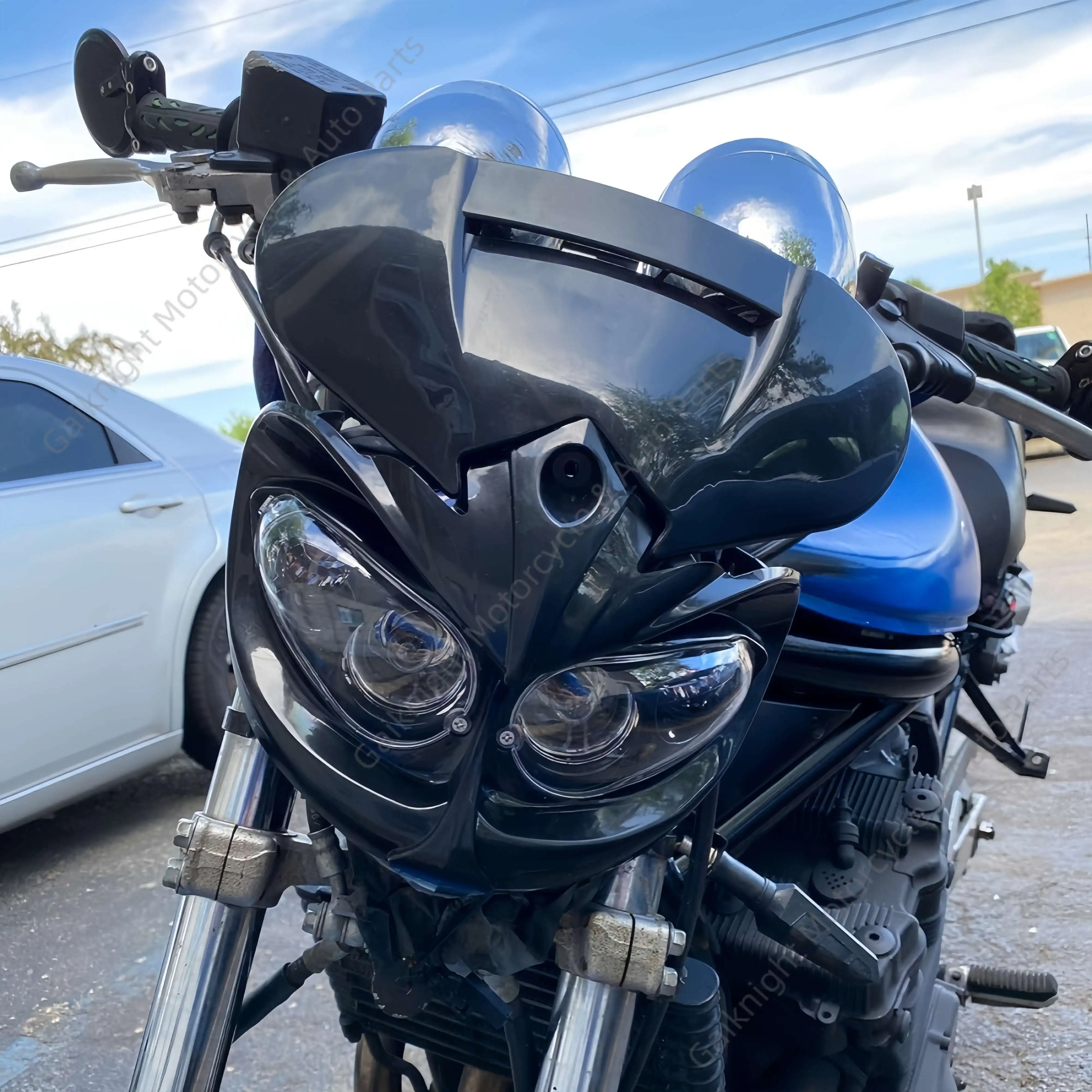 

All Off-road Motorcycle Modification Headlamp Little Eagle Apollo Ghost Face Headlight Lighting Four-eye Light Cat Eye Light