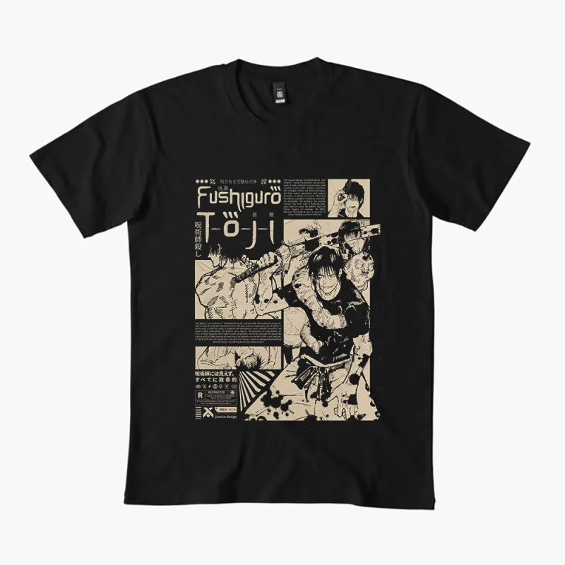 

0309 Toji Fushiguro Anime T shirt Jujutsu Kaisen Manga Men's print Graphic Tee Shirt 100% cotton Y2K clothes All size tops S-6XL