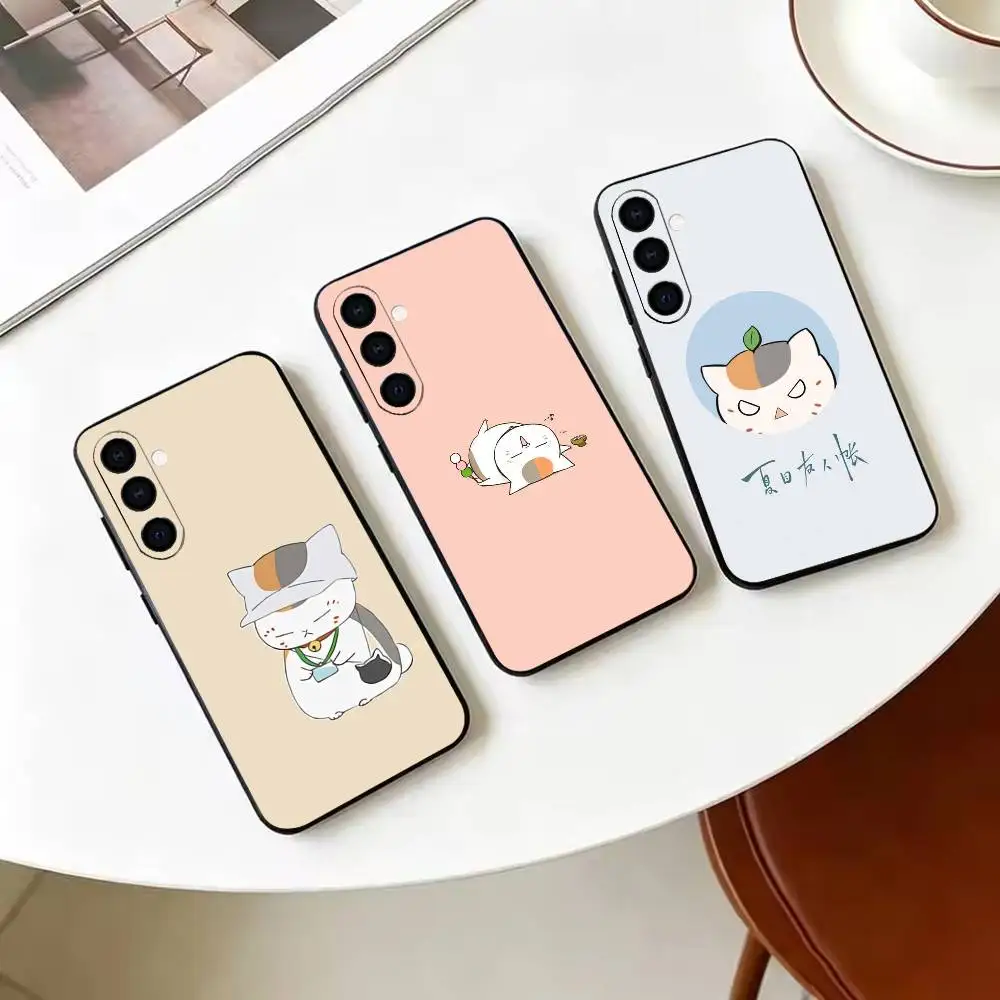 Natsume yuujinchou Nyanko Black Soft Silicone Phone Case for Samsung Galaxy A73, A42, A72, A70, A53, A52, A51