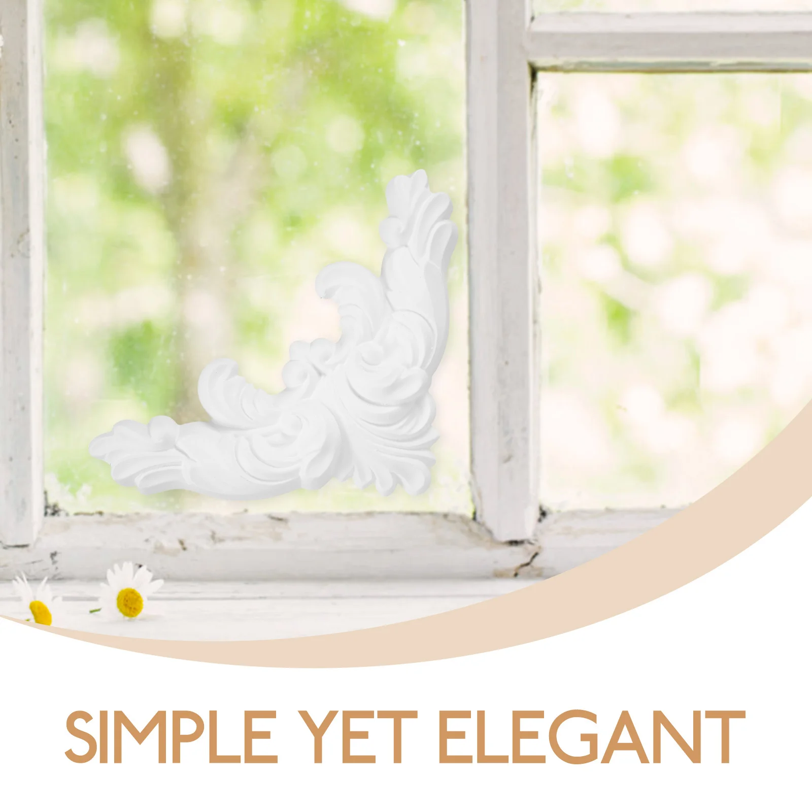 

Pu Carving Applique Onlay For Furniture Decorative Corner Wall Cabinet Door Unpainted Home Ornament Decal