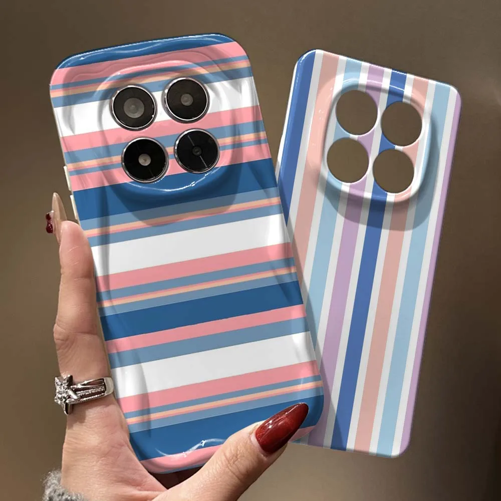 

Horizontal Fresh Stripes For Redmi Note 11 11S 11T 12 12S 12T 13 14 15 SE Pro Plus Speed 5G Wave Oil Film Phone Case