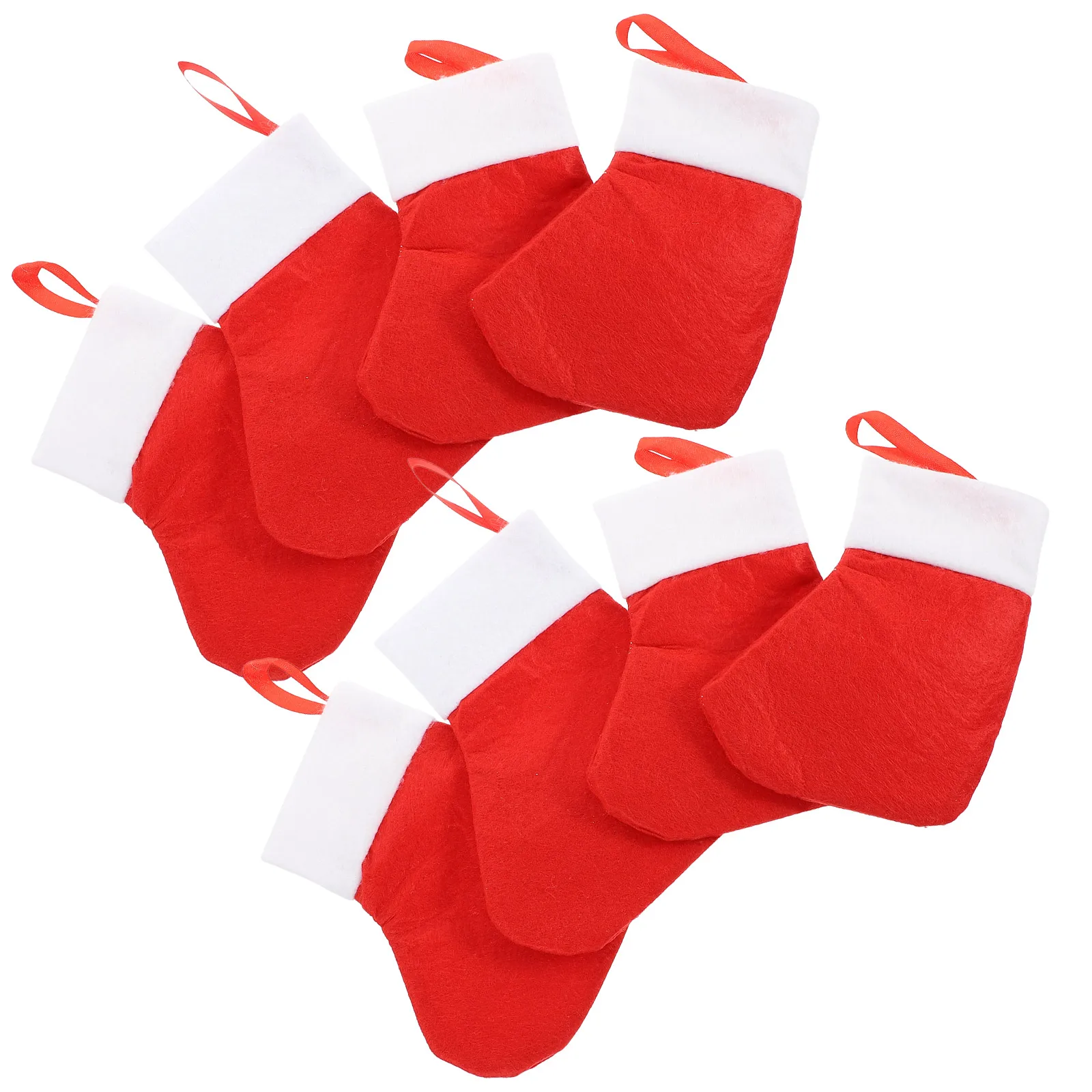 

8Pcs Christmas Sock Cutlery Holder Xmas Tableware Stocking Silverware Bag Festival Dining Table Decoration Party Supplies