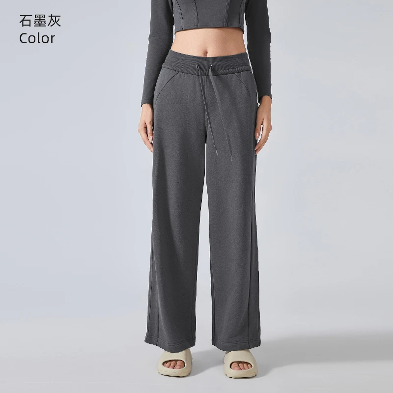 Streetwear Women's Cozy High Waisted Sweatpants Loose Wide Leg Sport Running Yoga Sweat Pants Casual Long Trousers Lounge Pants