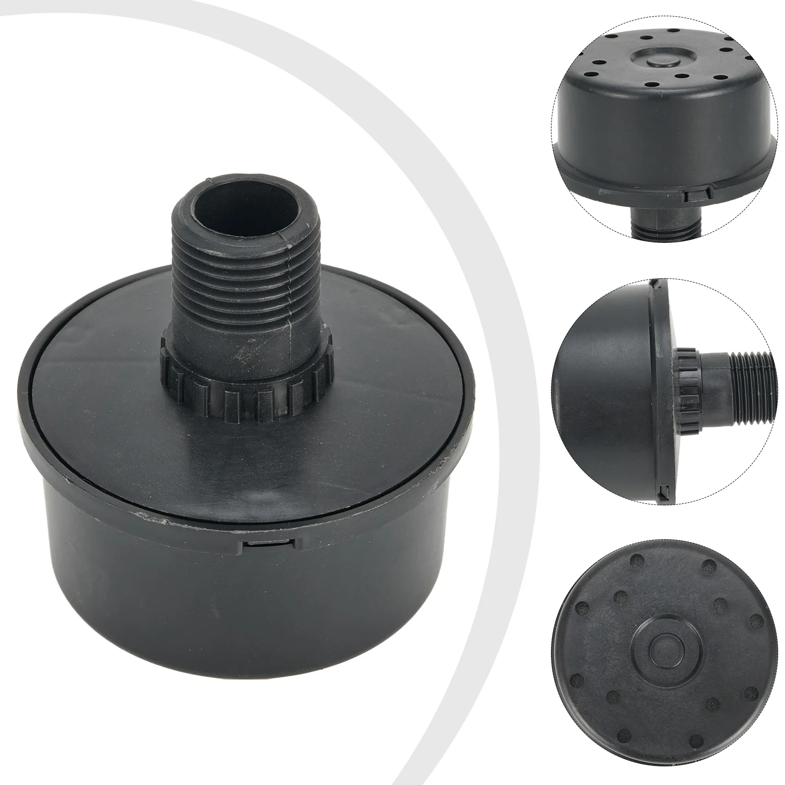 1PC Filter Silencer Black 20mm Male Thread Air Compressor Muffler Intake Filter Silencer Pneumatic Parts For Direct Connection