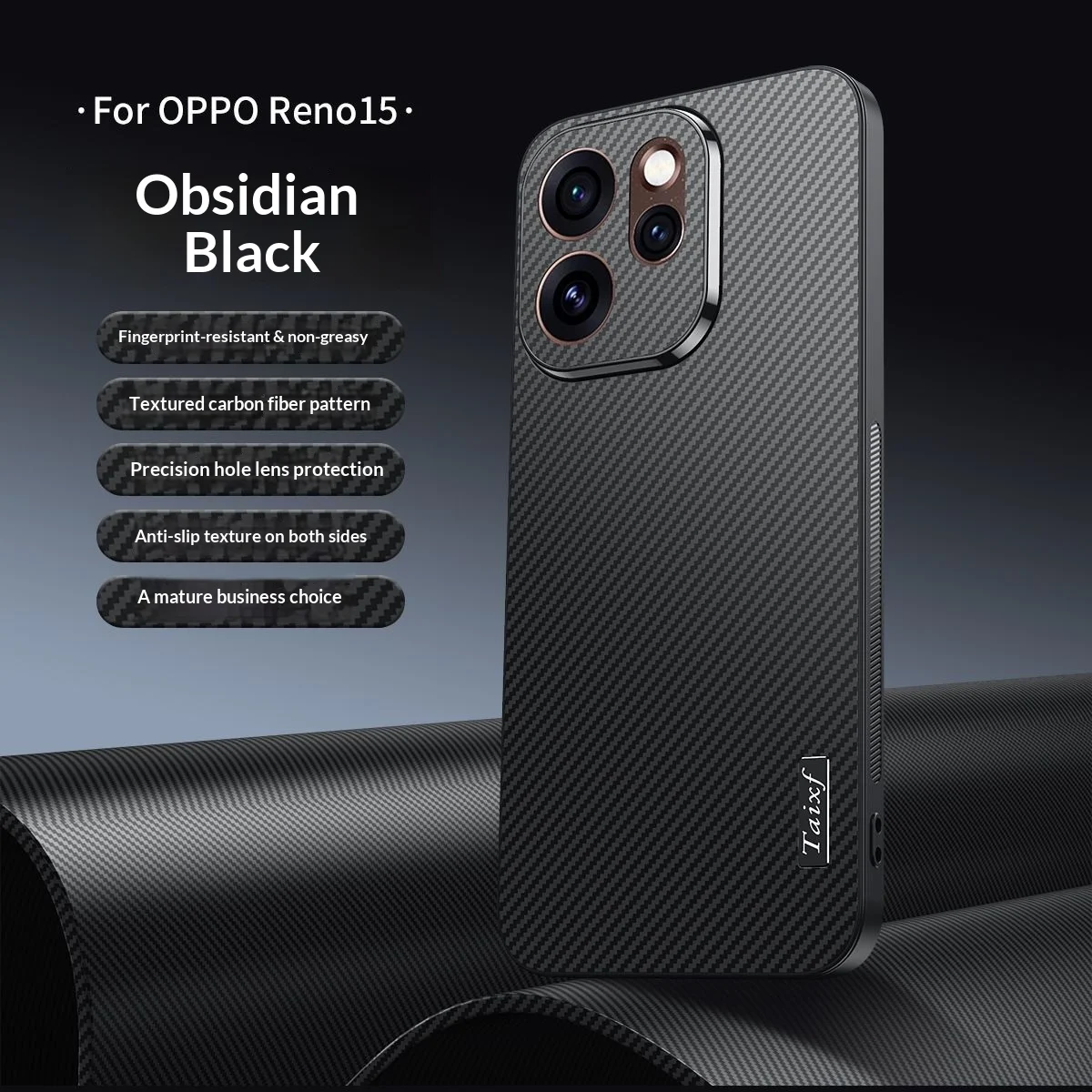 حافظة لهاتف OPPO Reno 15 14 pro جديدة من ألياف الكربون غطاء مقاومة للسقوط مضاد للانزلاق لهاتف OPPO Reno15 pro مقاوم للصدمات Funda